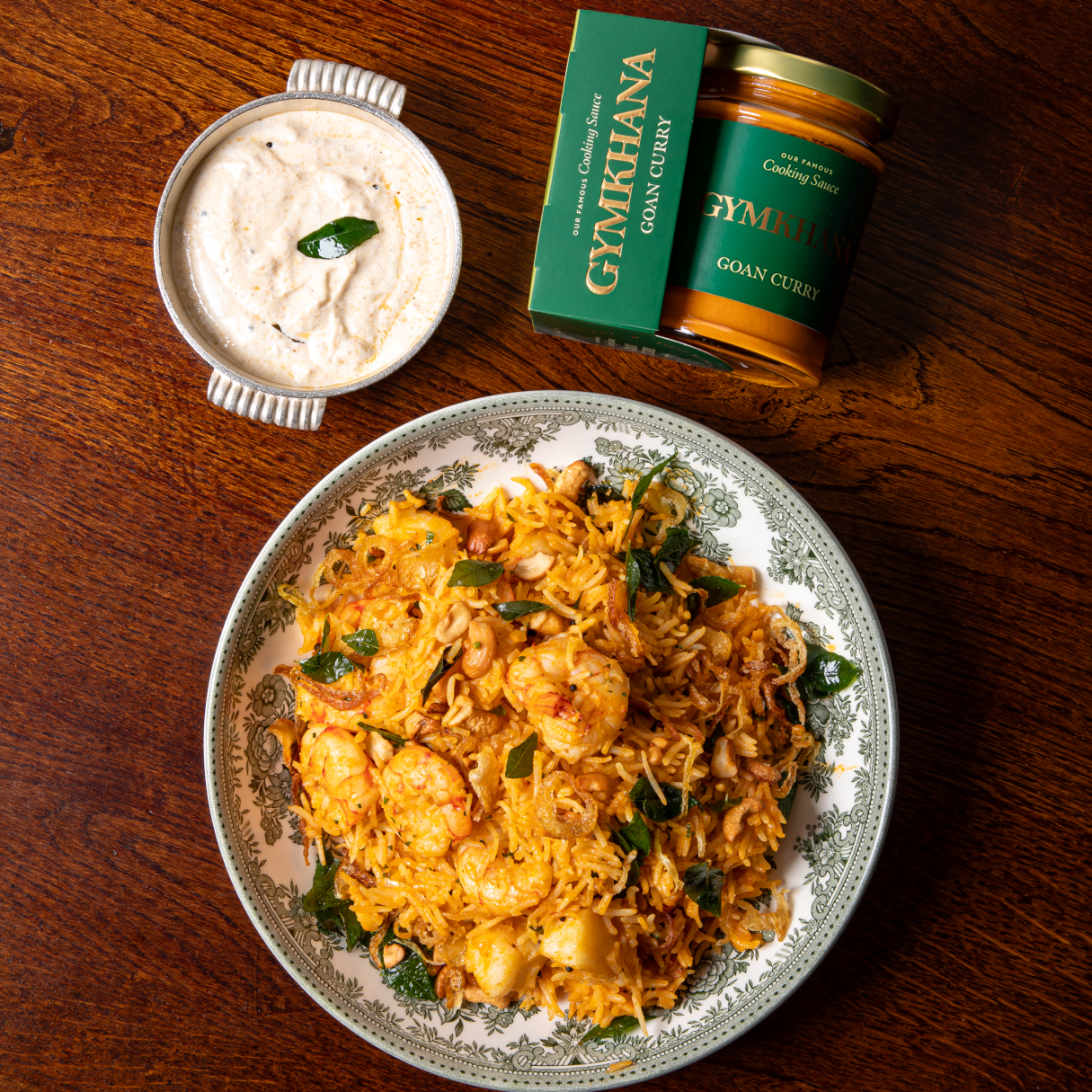 Goan Scallop & Prawn Pilau, Peanut Sesame Raita