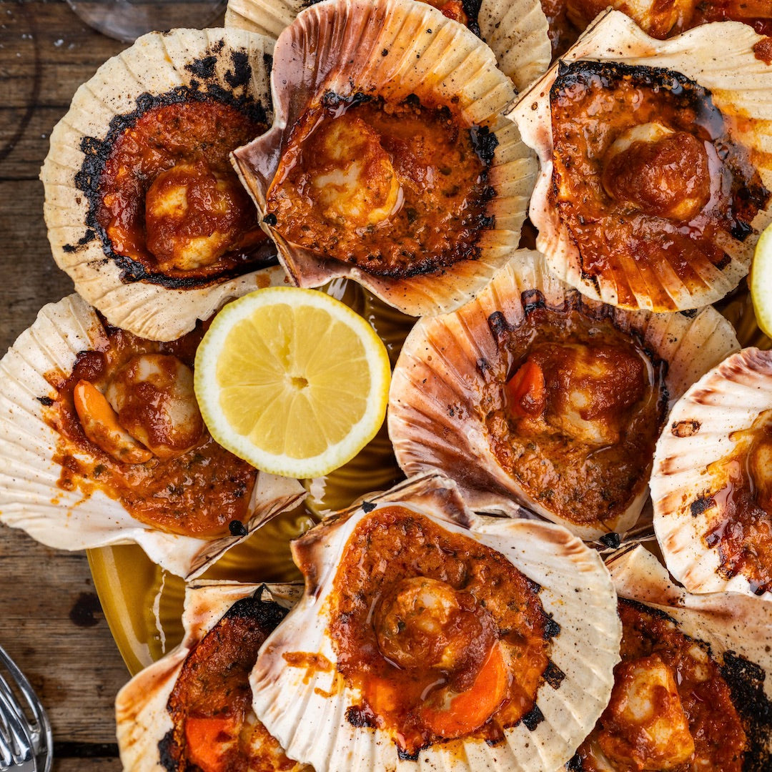 Scallops with lasooni and butter masala sauce